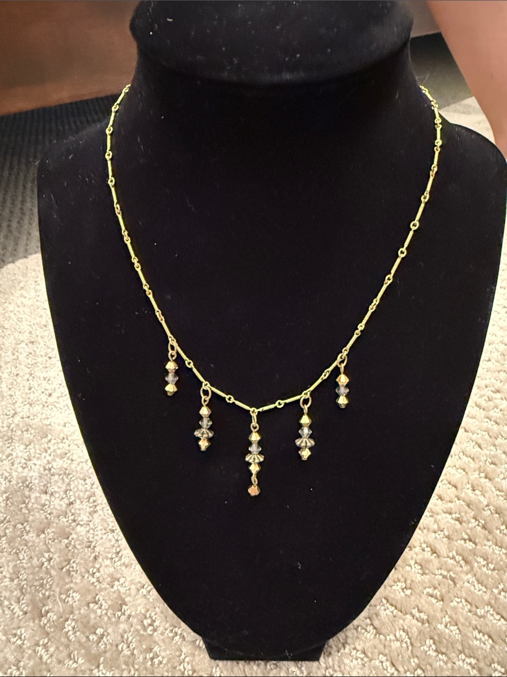 Gold-Tone Crystal Fringe Necklace - Delicate Women's Jewelry